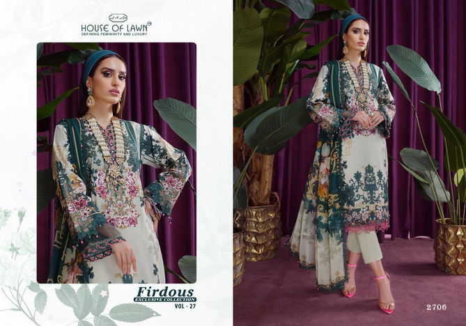 House Of Lawn Firdous 27 Festive Wear Lawn Pakistani Suits Collection